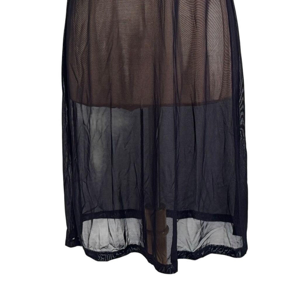 HEART MOON STAR Sheer Mesh Floral Embroidered Beach Coverup Dress 3/4 Sleeve S - Picture 5 of 9